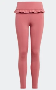 ADIDAS Aeroready Girls Pink High Waisted Yoga 7/8 Leggings Age 11-12 Years NEW - Picture 1 of 5