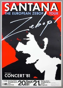 SANTANA – rare vintage original 1981 concert poster *ZEBOP!* - Picture 1 of 3