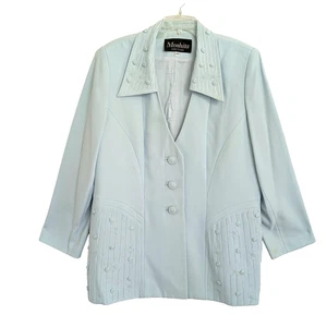 Moshita Couture 2PZ Giacca e Gonna con Perline Blu Bambino Inserto Giacca - Foto 1 di 21