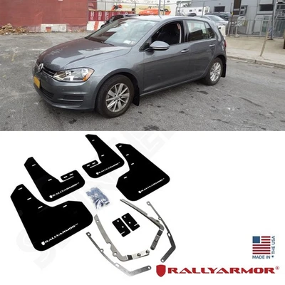 Rally Armor Mud Flaps White Logo for 2015-2021 Volkswagen MK7 Golf except Golf R - Image 1 of 4