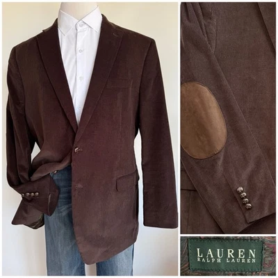 Ralph Lauren Men Blazer Sport Coat Jacket Corduroy Elbow Patches 48L - Image 1 of 4