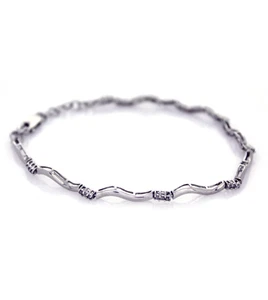 Nachlass 0,24ct Diamant 10K Gold Wellenglied Tennis Kette Armband 4,5 Gramm NR - Bild 1 von 7