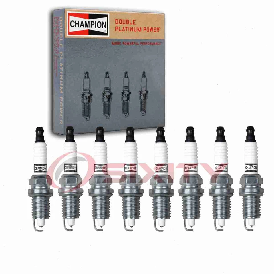 8 pc Champion Double Platinum Spark Plugs for 2002-2005 BMW 745i 4.4L V8 mj - Image 1 of 4