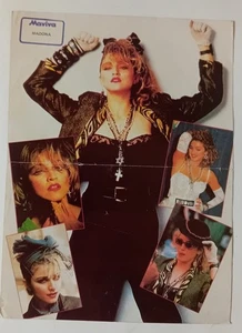 Póster vintage de doble cara de revista griega de Madonna años 80 - Imagen 1 de 2