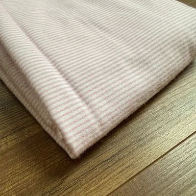 Joann Fabric Pink White Stripe Cotton Flannel Fabric Strips 2 PCS Remnant Lot - Image 1 of 4