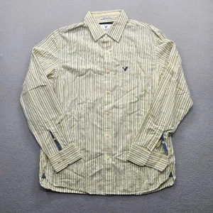 American Eagle Outfitters Para Hombre Talla Grande Amarillo Blanco Rayas Abotonadas - Imagen 1 de 13