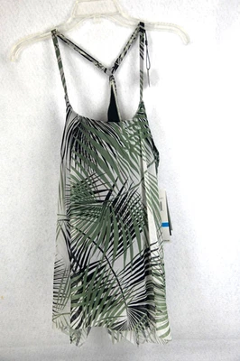 Camiseta de natación Tankini con aros capa de malla blanca/verde Coco Reef talla 36C nueva con etiquetas Foto 1 de 4