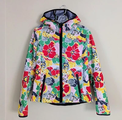 Bogner Fire + Ice Zip Hoodie Soft Shell Jacket Women Size 8 Floral Furry Lining - Image 1 of 4