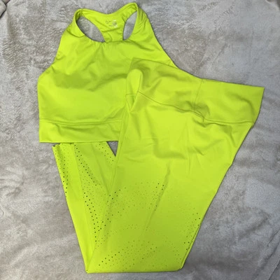 Conjunto de leggings y sujetador deportivo OFFLINE by Aerie Goals 7/8 talla XL verde neón gimnasio Foto 1 de 4