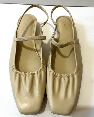 Bailarina plana de cuero de macadamia VINCE VENECE punta cuadrada 38/7,5 M Foto 1 de 4