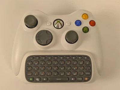 OEM Microsoft Xbox 360 Wireless Controller White Genuine Original w/ Keyboard🔥 - Image 1 of 4