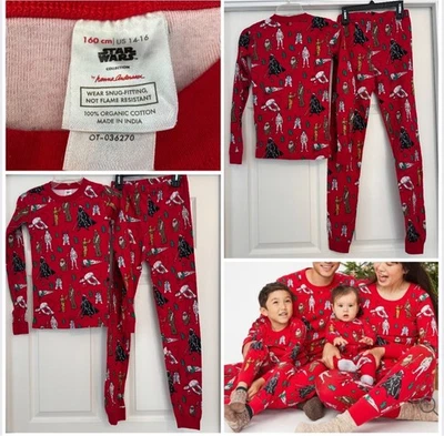 Hanna Andersson Star Wars Navidad Pijama Set EE. UU. 14-16 Rojo Negro Foto 1 de 4