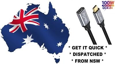 1m USB-C Extension Cable Cord Gen2 10GB/S DATA Charge 100W 4K UHD MALE FEMALE MF - image 1 of 4