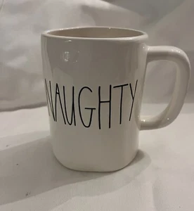 Rae Dunn By magenta White Coffee Mug Holiday Christmas Naughty Mug Cup Large - Picture 1 of 8