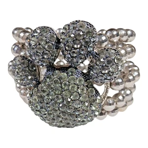 Funkelndes Armband Strass Pfotenabdruck 5-lagig Stretch Tierliebhaber Hund Katze Mama - Bild 1 von 11