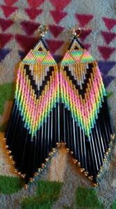 Anthropologie Beaded Drop Earrings For Women Seed Bead Queen Look  Color Beaded