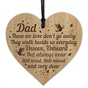 Dad Memorial Engraved Hanging Plaque In Loving Memory Sign Fathers Day Plaque - Picture 1 of 6