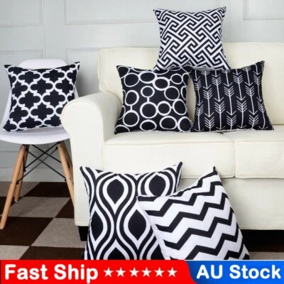 6PCS Cotton Cushion Cover Waist Throw Pillow Case Home Sofa Car Decor A-36 WA - Image 1 of 4