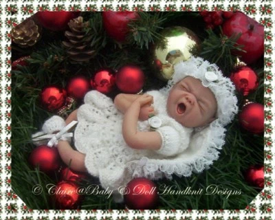 CLAIRE'S BABY & DOLL HANDKNIT DESIGNS BABYDOLL HANDKNIT DESIGNS KNITTING PATTERN CHRISTMAS ANGEL SET 7-12" 16-22" DOLL