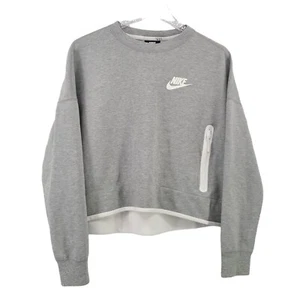 Nike Sportswear Felpa Donna Tech Fleece 939929063 Grigio Bianco Taglia Large - Foto 1 di 7