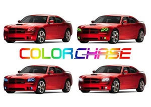 Kit de faros LED de persecución de color y halo de flujo antiniebla para Dodge Charger 05-10 - Imagen 1 de 10