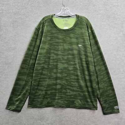 Camisa Speedo Hombre 2XL Verde Camuflada UPF 30 Protección Solar Manga Larga Cuello Redondo Foto 1 de 4
