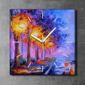 Leinwand Wanduhr Wandkunst Uhr Quarz 30x30 Gemälde des Eiffelturms Frankreich - Bild 1 von 9