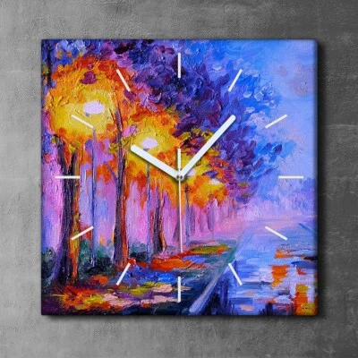 Leinwand Wanduhr Wandkunst Uhr Quarz 30x30 Gemälde des Eiffelturms Frankreich - Bild 1 von 4