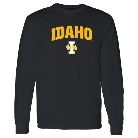 Idaho Vandals Arch Logo Long Sleeve T Shirt - Black Cover