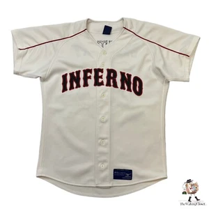 Mizuno Inferno Baseball Jersey Mens M Medium White Button Up Shirt Bedatsky #18 - Picture 1 of 9