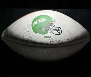 New York Jets 1993 Faksimile handsigniert Football neuwertig - Bild 1 von 4