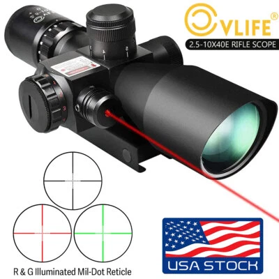 Mira laser ponto vermelho iluminada ponto mil para caça CVLIFE 2.5-10x40 mira telescópica de rifle - Imagem 1 de 4