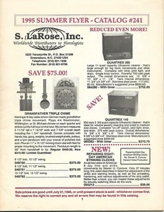 Catalog - S. LaRose - Clock Spare Parts - Tools - 1995 Brochure (WB01) - Picture 1 of 1