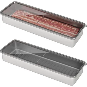 Bacon Container 304 Stainless Steel Airtight Deli Meat Storage Container - Picture 1 of 7