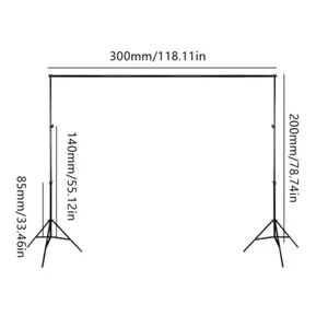 Adjustable Background Support Stand 10Ft Photography Backdrop Crossbar Kit USA - Picture 1 of 11