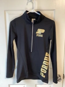Purdue black and gold quarter zip jacket by Victoria’s Secret Pink-size xs - Picture 1 of 5