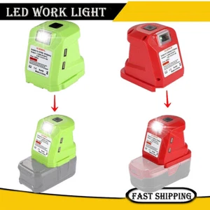 Adaptador de batería LED para Ryobi luz de trabajo para batería Craftsman 18V Li-ion 2USB - Imagen 1 de 15