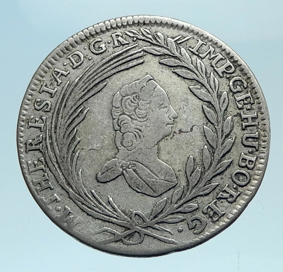 1765 AUSTRIAN STATE Marg of Burgau MARIA THERESIA Silver 10 Kreuzer Coin i78254 - Image 1 of 2