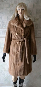 Vintage Genuine HONEY BLONDE MINK FUR COAT, size M - Picture 1 of 12