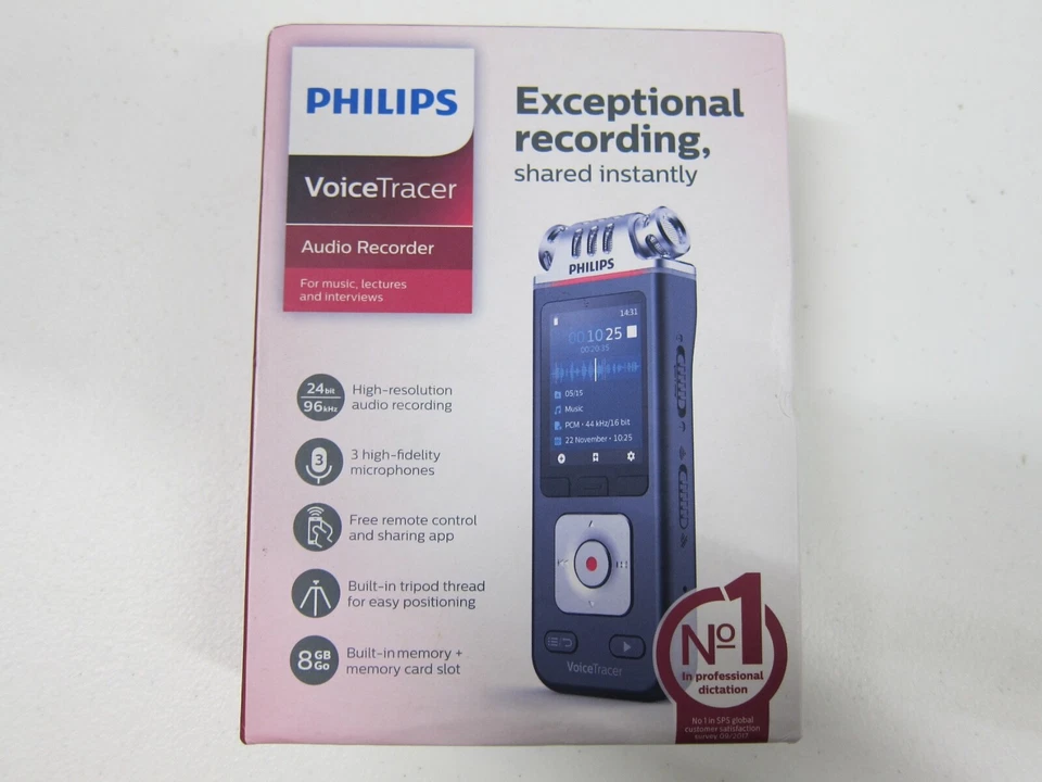 PHILIPS VoiceTracer DVT6110 Audio Recorder for Music & Lectures (24 bit/96 kHz) - Image 1 of 4