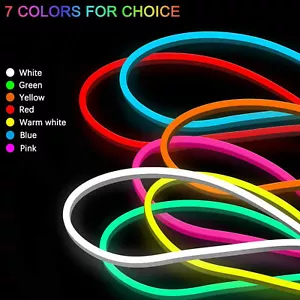 Flexible Sign Neon Lights Silicone Tube LED Strip Waterproof 12V 1M 2M 3M 5M - Picture 1 of 34