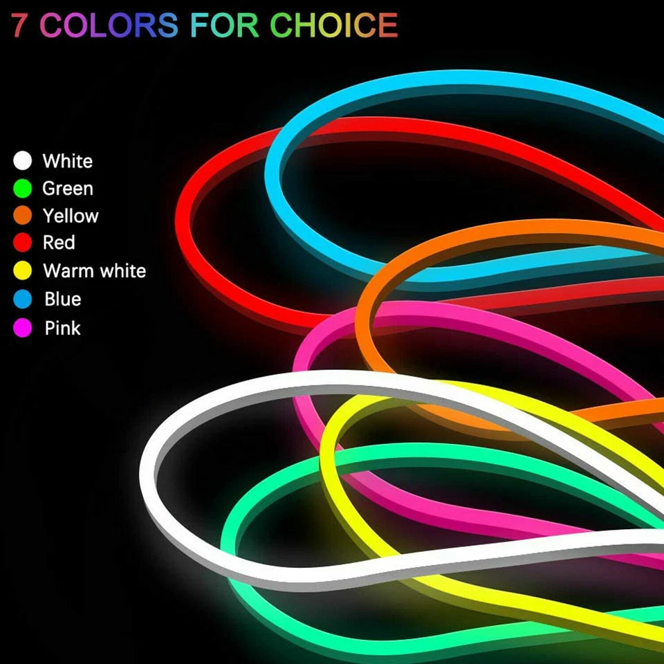 Flexible Sign Neon Lights Silicone Tube LED Strip Waterproof 12V 1M 2M 3M 5M - Image 1 of 4