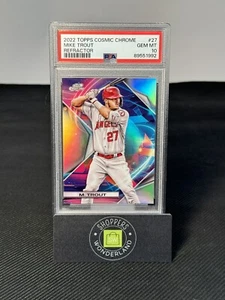 2022 Topps Cosmic Chrome Mike Trout Refractor Angels POP 7 PSA 10 Gem Mint - Picture 1 of 2