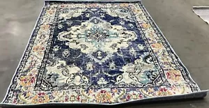 FST GREEN / L BLUE 5'-1" x 7'-7" Damaged Rug, Reduced Price 1172680468 MNC243F-5 - Picture 1 of 4