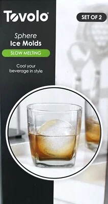 TOVOLO Moldes de Hielo Grandes en Forma de Esfera Apilables Juego de Fusión Lenta 2-Nuevo en Caja Foto 1 de 4