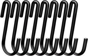 30 Pack Heavy Duty S Hooks Black S Shaped Hooks Hanging Hangers Pan Pot H - Picture 1 of 12