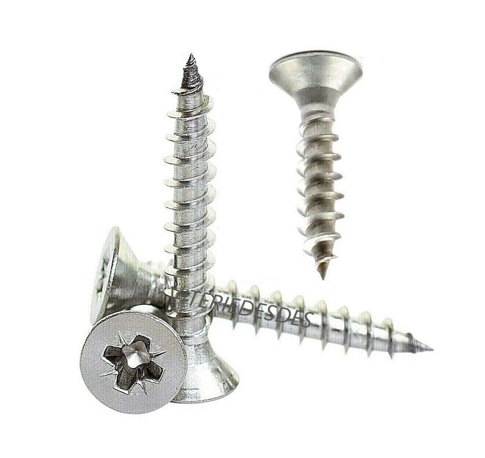 VITI IN ACCIAIO INOX TRUCIOLARI PER LEGNO PLASTICA D. 3 3,5 4 4,5 TESTA SVASATA - Immagine 1 di 4