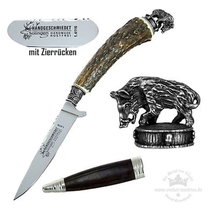 Costume knife with deer horn handle + decorative cap wedge steel 1.4116 - Picture 1 of 6