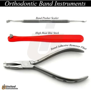 Dental Band Removal Adhesive Plier Bite Stick Orthodontic Band Pusher Seater Set - Picture 1 of 4