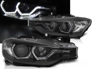 Scheinwerfer DRL TFL Tagfahrlicht für BMW F30 F31 Bj. 2011-2015 Schwarz - Bild 1 von 5